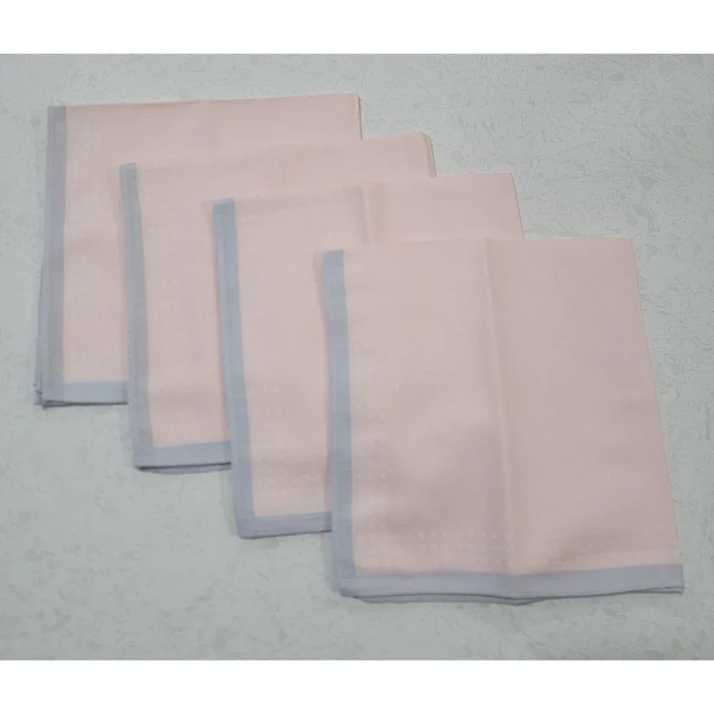 Cottage‎ Core Table Napkins Set of 4 Cotton Baby Pink Blue Baby Shower NWOT